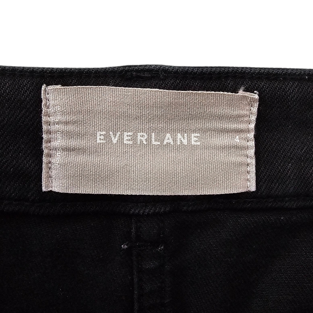 Everlane Cropped Straight Regular Black Denim Jeans Sz 4 - Picture 10 of 12